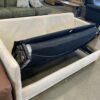 Cream Suede Loveseat with Hideabed