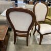 Off White Large Wood Framed Dining Chair with Arms Set Of 4