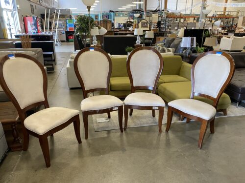 Off White Large Wood Framed Dining Chair Set Of 4