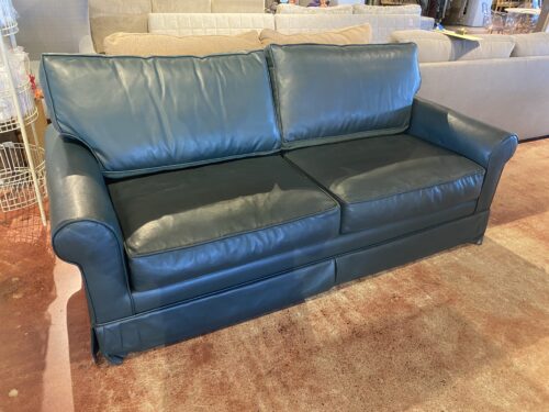 Forest Green Leather Couch