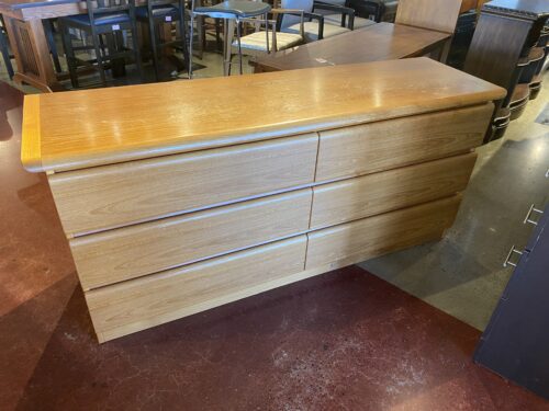 Solid Light Wood Six Drawer Dresser