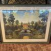 Landscape Painting with Red Brick House and Pond