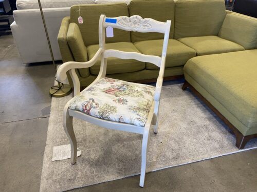French Provincial Style White Wood Dining Chair
