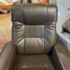 BENCHMASTER FURNITURE Chocolate Brown Leather Chair and Ottoman