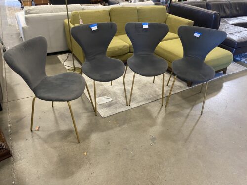 Grey Fabric Fitz Hansen Styled Chair Set of 4