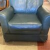 Forest Green Leather Armchair with Rolled Arms