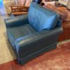 Forest Green Leather Armchair with Rolled Arms