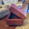 Velvet Storage Ottoman - Raspberry
