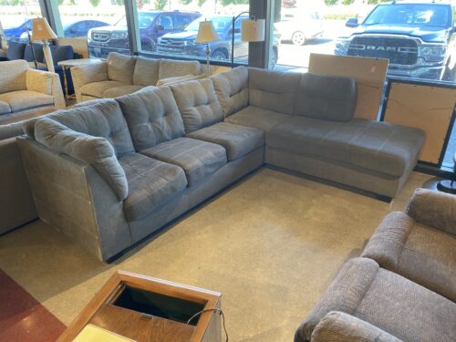 ASHLEY FURNITURE Sectional in Grey with White Threading