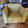Green Boxy Armchair Chair with Tufted Back