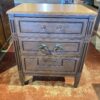 Three-Drawer Accent Nightstand with Ornate Pulls