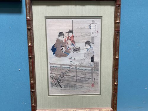 Gekko Ogata Wood Block Japanese Print "Three Musicians"