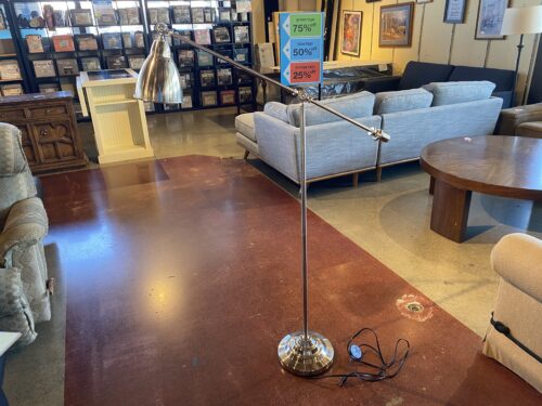 Swing Bridge Industrial Floor Lamp - Silver