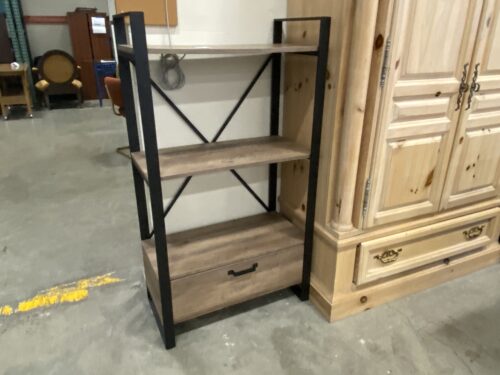 Industrial 3 Shelf Bookcase with Drawer