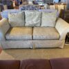 Cream Colored Striped Roll-Arm Sofa