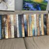 Striped Multicolor Metal and Canvas Wall art