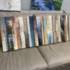 Striped Multicolor Metal and Canvas Wall art