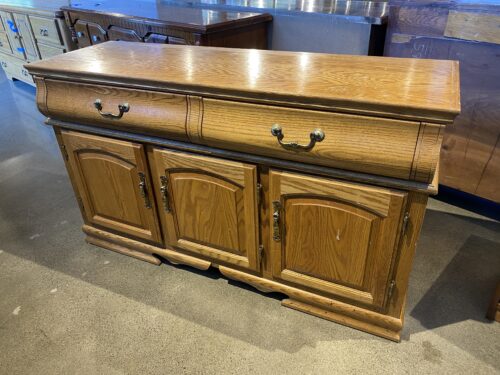 Two Drawer Solid Oak Buffet