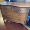Oak Wood Four-Drawer Dresser with Curved Top