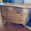 Oak Wood Four-Drawer Dresser with Curved Top
