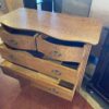 Oak Wood Four-Drawer Dresser with Curved Top