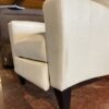 White Leather Manual Pushback Recliner Armchair