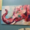 Textured Pink Elephant Art Print
