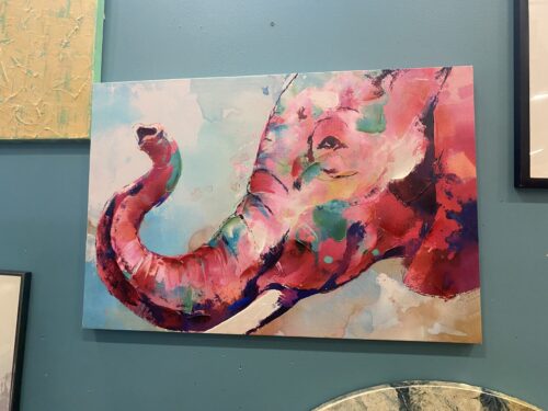 Textured Pink Elephant Art Print