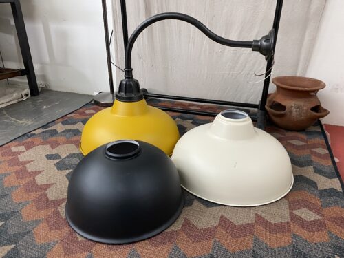 REJUVENATION Outdoor Dome Lighting Fixture w/ Yellow, White, & Black Shades