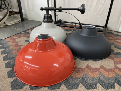 REJUVENATION Outdoor Dome Lighting Fixture w/ Grey, Red, & Black Shades