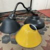 REJUVENATION Outdoor Dome Lighting Fixture w/ Black & Yellow Shades