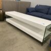 THONE Modern White Acrylic and Glass TV Stand