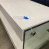 THONE Modern White Acrylic and Glass TV Stand