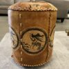 Carved and Sewn Leather Elephant Ottoman