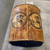 Carved and Sewn Leather Elephant Ottoman