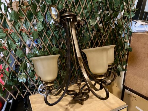 DESIGN SOLUTIONS 5-Arm Chandelier w/ Glass Shades