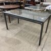 Black Steel Framed Glass Top Patio Dining Table