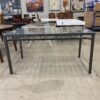 Black Steel Framed Glass Top Patio Dining Table