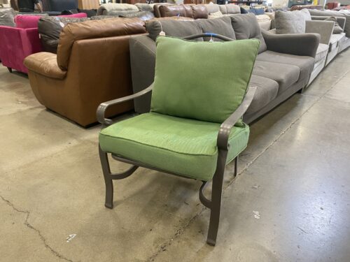 Metal Framed Green Cushioned Patio Chair