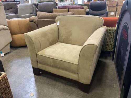 Beige Fabric English Armed Club Chair