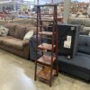 Red Bamboo A Frame Fold-Up Ladder Shelf
