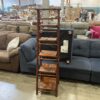 Red Bamboo A Frame Fold-Up Ladder Shelf
