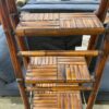Red Bamboo A Frame Fold-Up Ladder Shelf