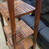 Red Bamboo A Frame Fold-Up Ladder Shelf