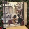 Intimate Cafe Stretched Canvas Framed Art