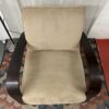 Tan Suade Club Chair w/ Waterfall Arms