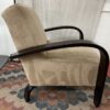 Tan Suade Club Chair w/ Waterfall Arms