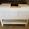 Pale Petite Vanity Table w/ 3-Drawers