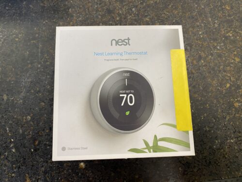 GOOGLE Nest Learning Thermostat in Stainless Steel (Battery Powered)