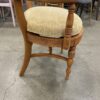 Set of 6 Rustic Carved Wood Dining Chairs with Yellow Cushions
